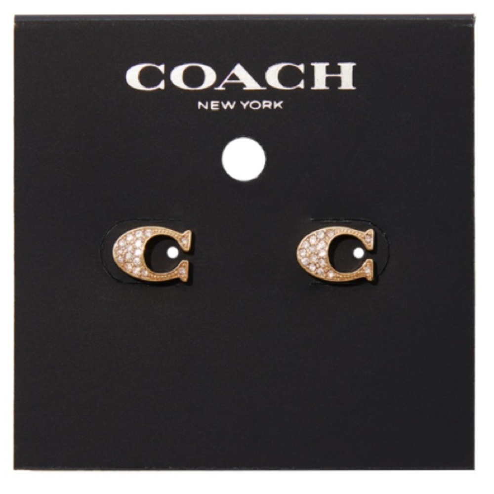 COACH Gold Pavè Studs